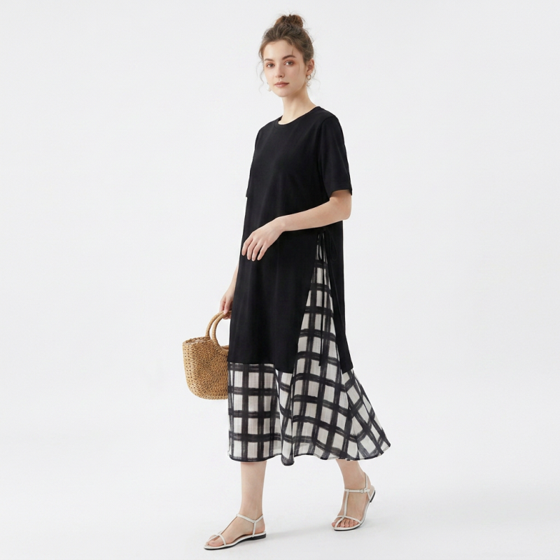 Korean Style Patchwork Dress