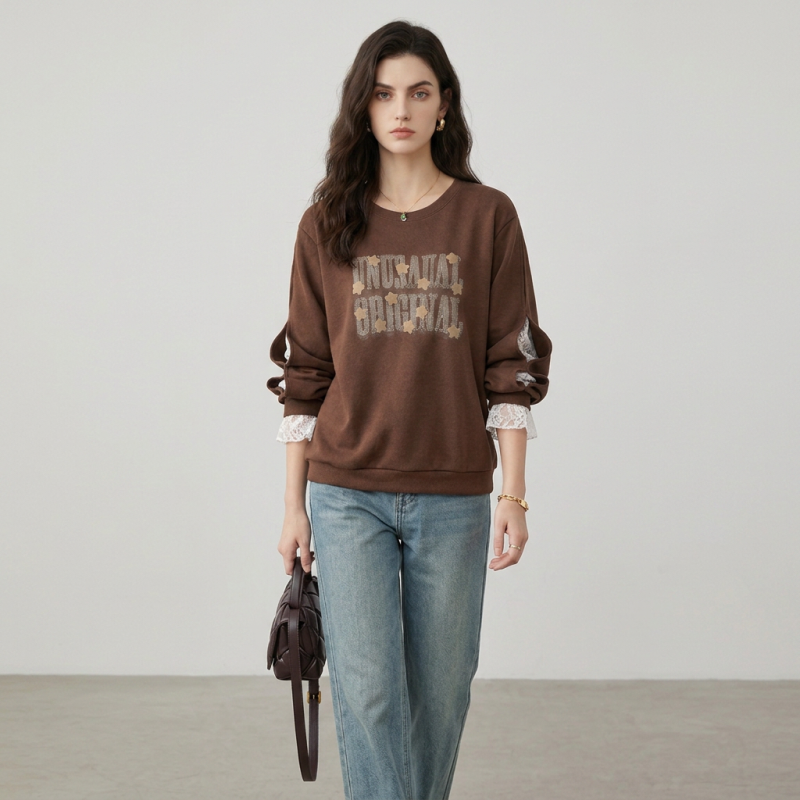 Patchwork Faux Two-piece Sweatshirt
