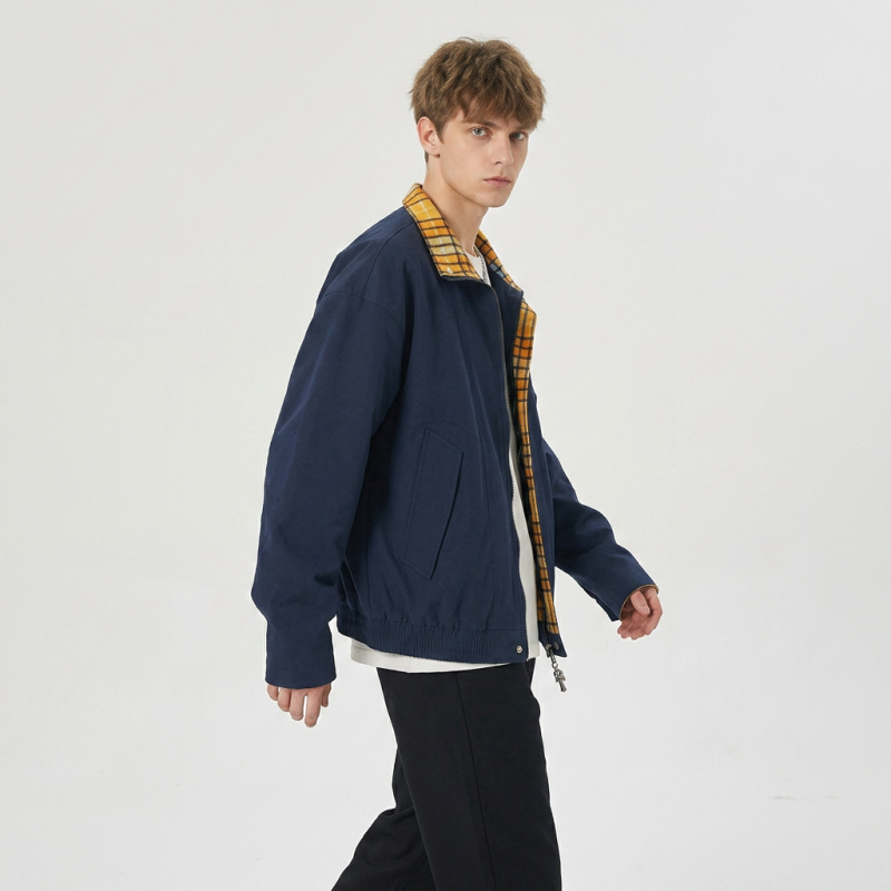 American-style Patchwork Plaid Jacket