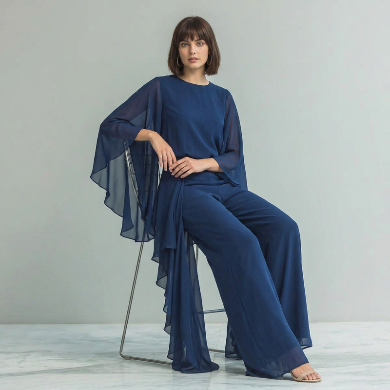 Flared Sleeve Fashion Two-piece Set