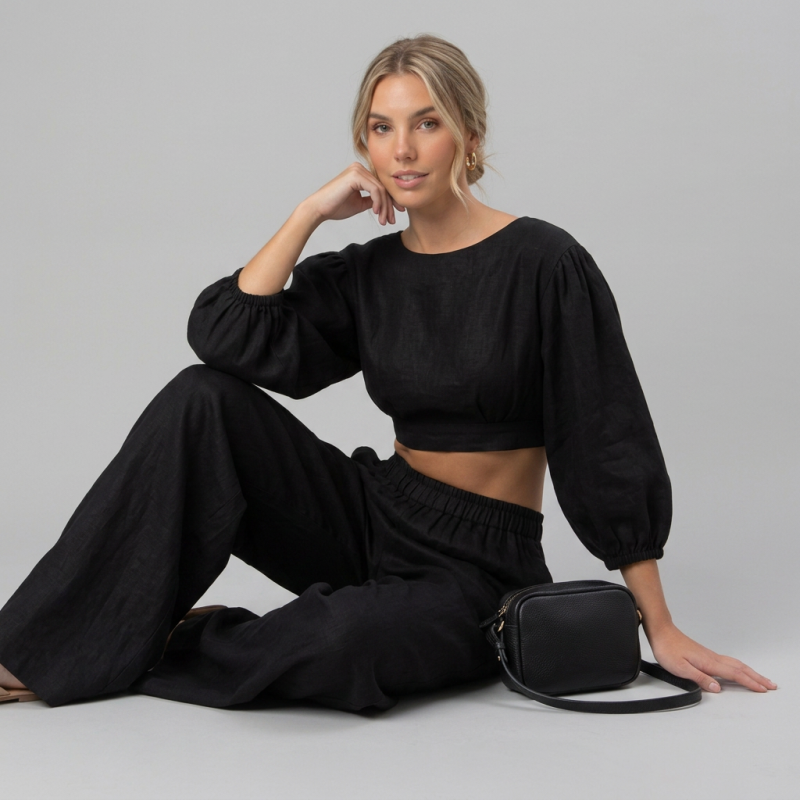 Stylish Crop Top Set