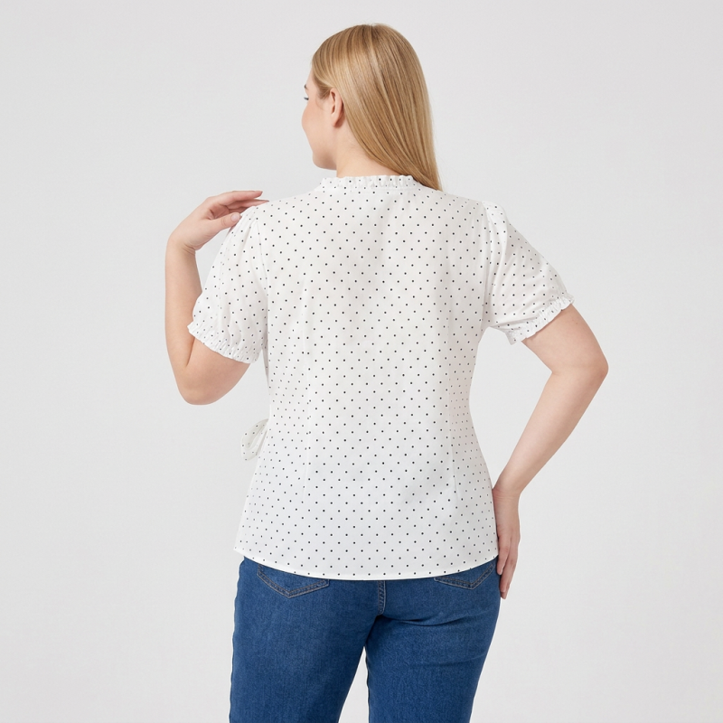 V-neck Tie-waist Blouse