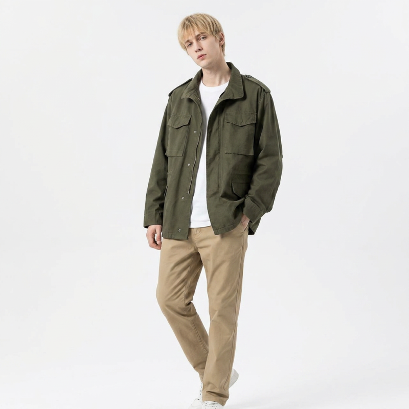 Retro Workwear Trench Coat