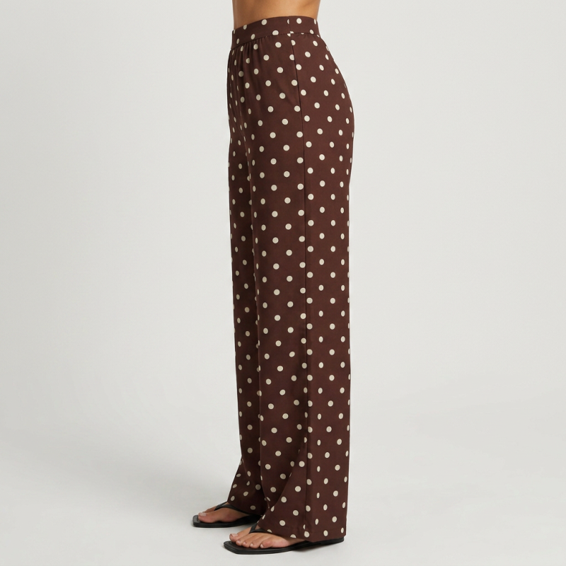 Elegant Polka Dot Print Two-piece Set