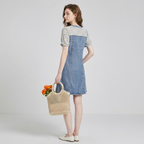 Faux Two-piece Denim Dress