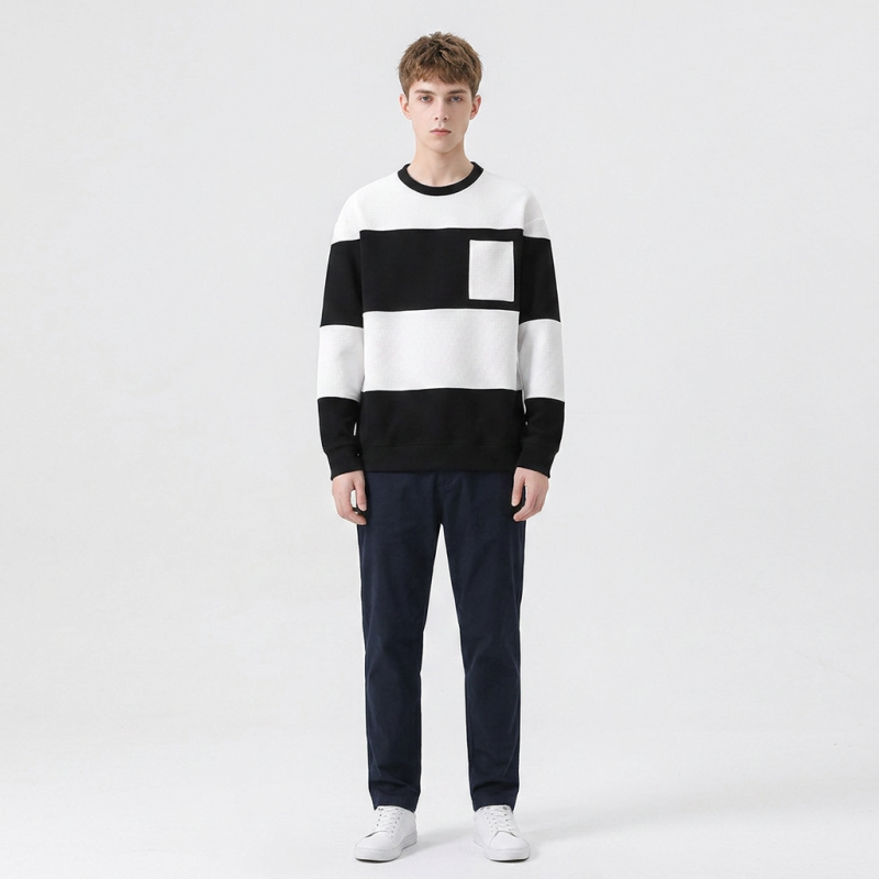 Men's Striped Loose Sweatshirt
