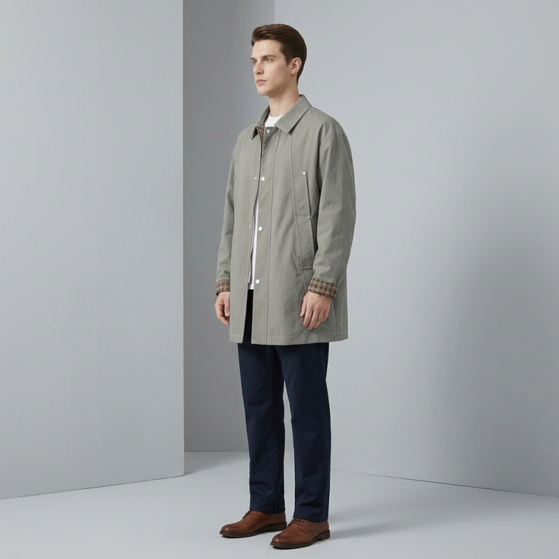 Retro Mid-length Trench Coat