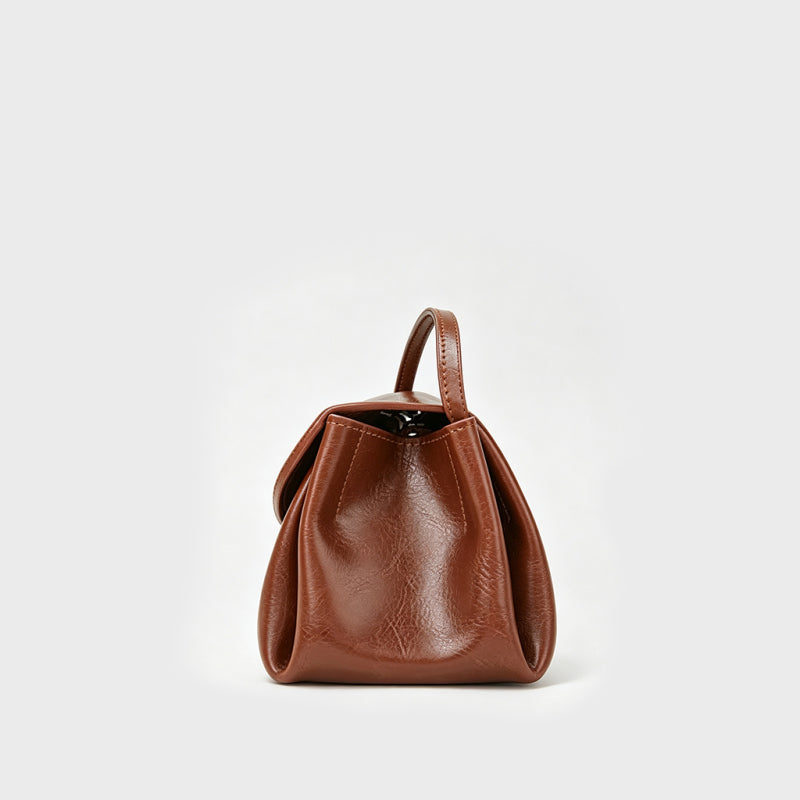 Oil-waxed Leather Crossbody Bag