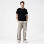Color-blocked Straight-leg Casual Pants