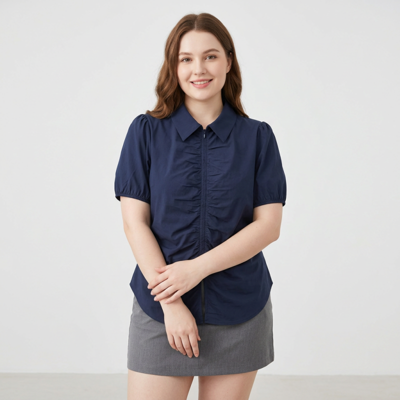 Puff Sleeve Ruffled Shirt