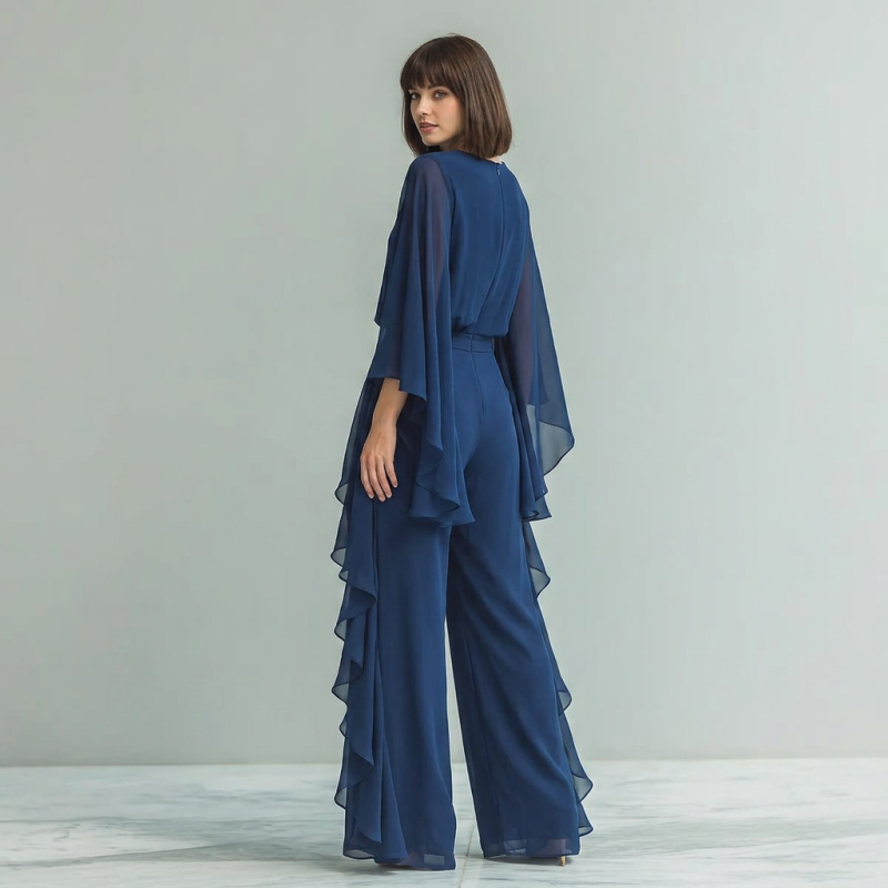 Flared Sleeve Fashion Two-piece Set