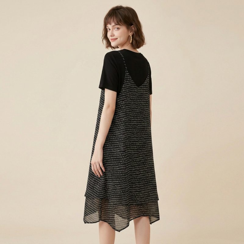 Faux Two-piece Fashion Dress
