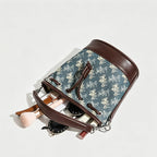 Drawstring Print Bucket Bag