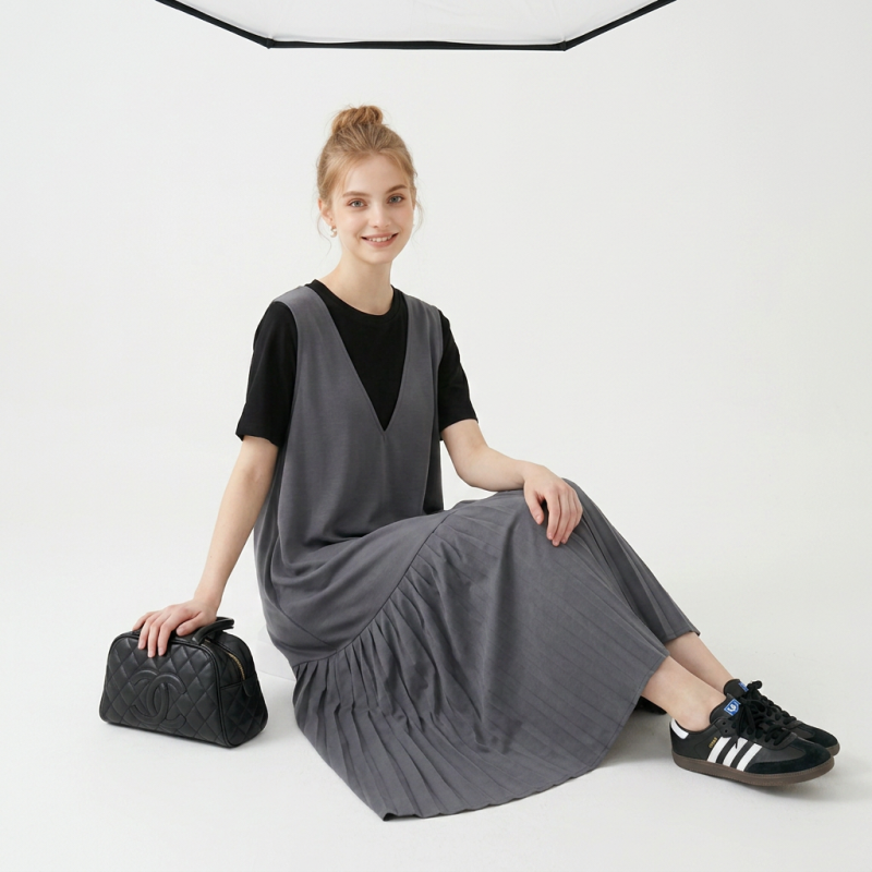 High-end Color-blocked Dress