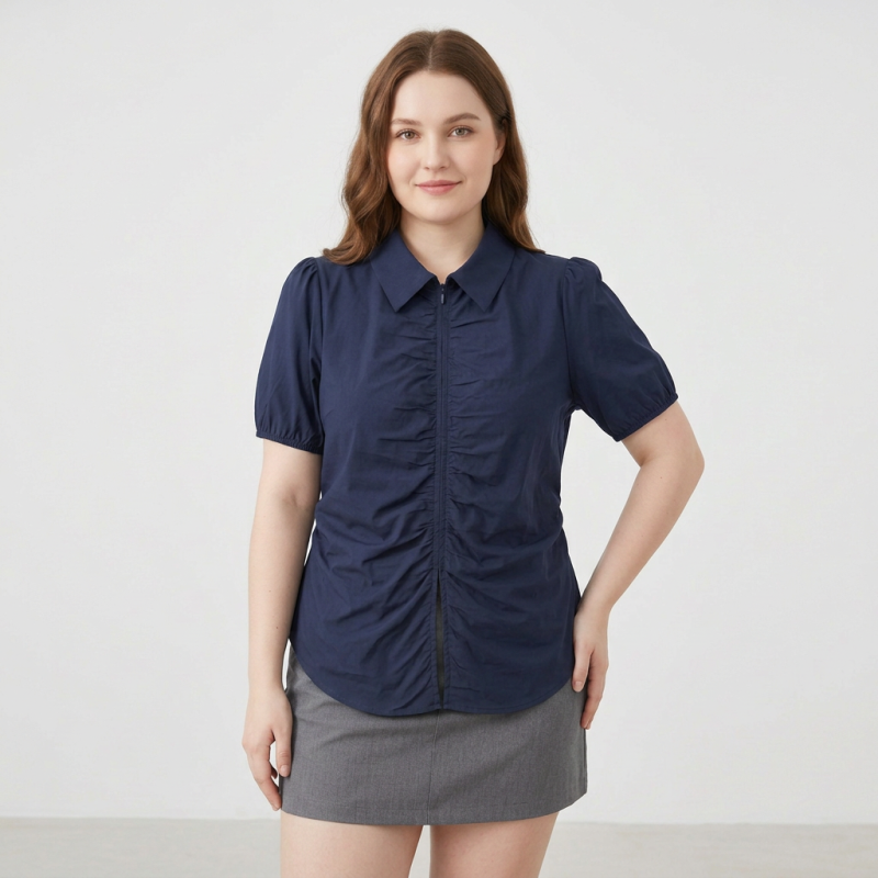 Puff Sleeve Ruffled Shirt