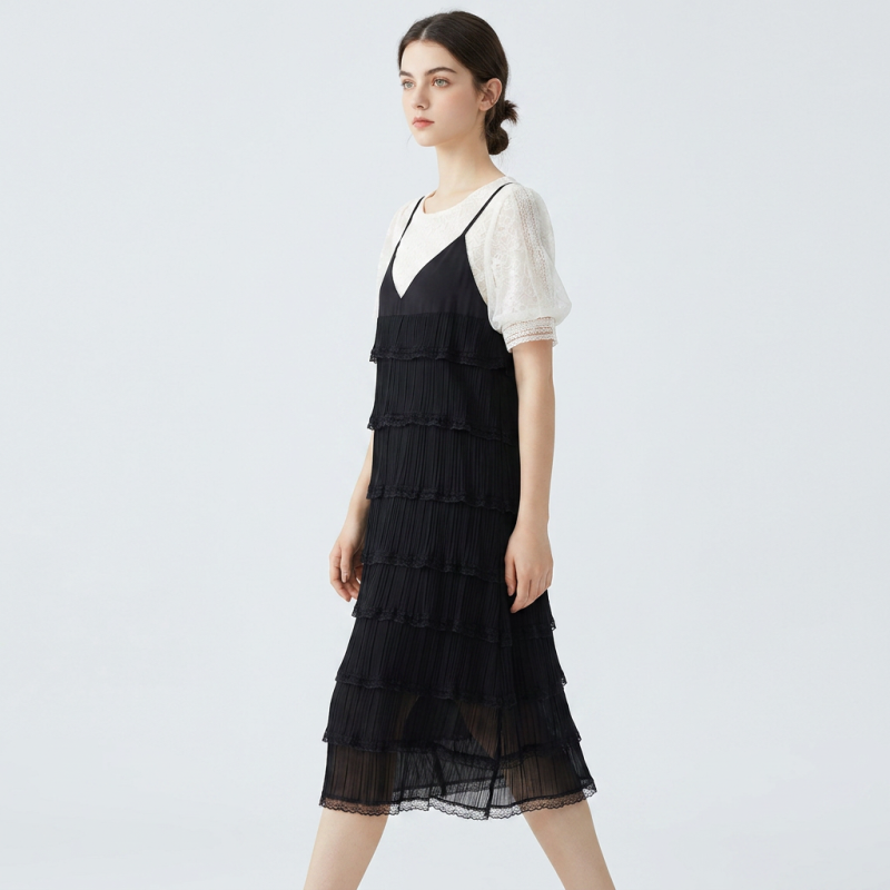 Faux Two-piece Camisole Cake Dress