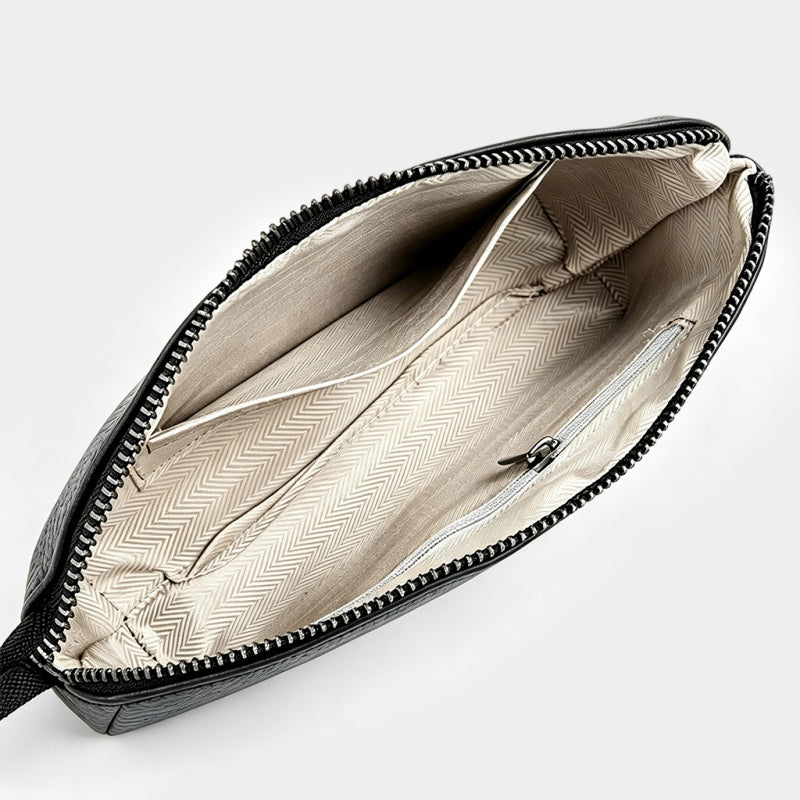 Lychee-patterned Cowhide Clutch
