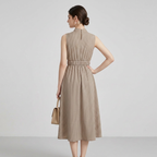 Elegant Sleeveless Striped Dress