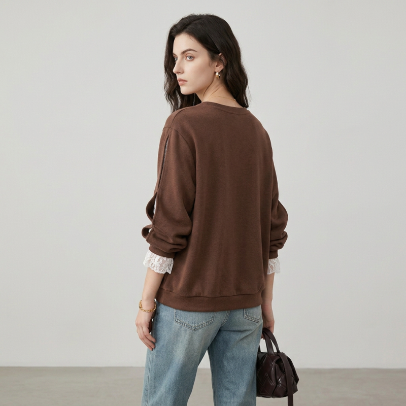 Patchwork Faux Two-piece Sweatshirt