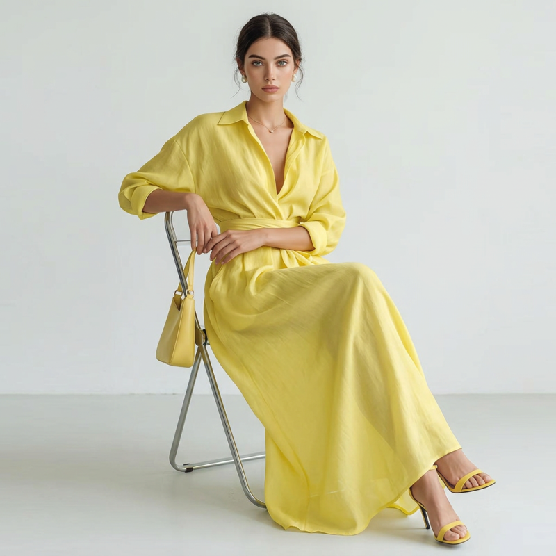 Elegant Fitted Shirt Dress