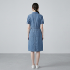 Stylish Collared Denim Skirt