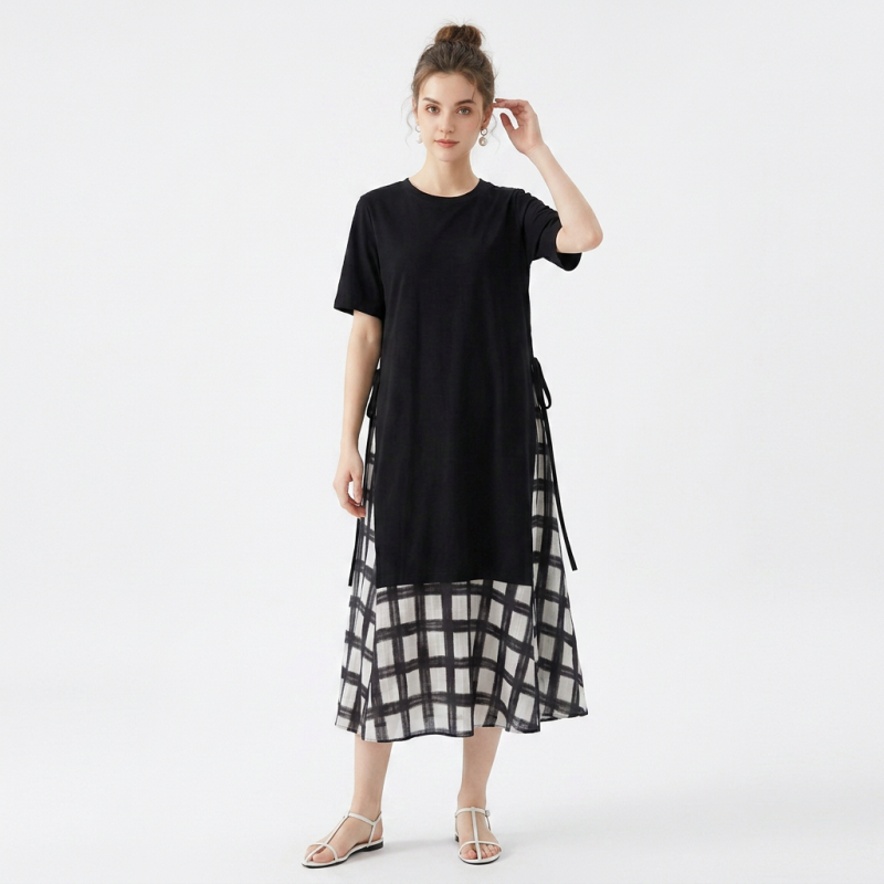 Korean Style Patchwork Dress