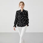 Polka Dot Bow Long-sleeved Shirt
