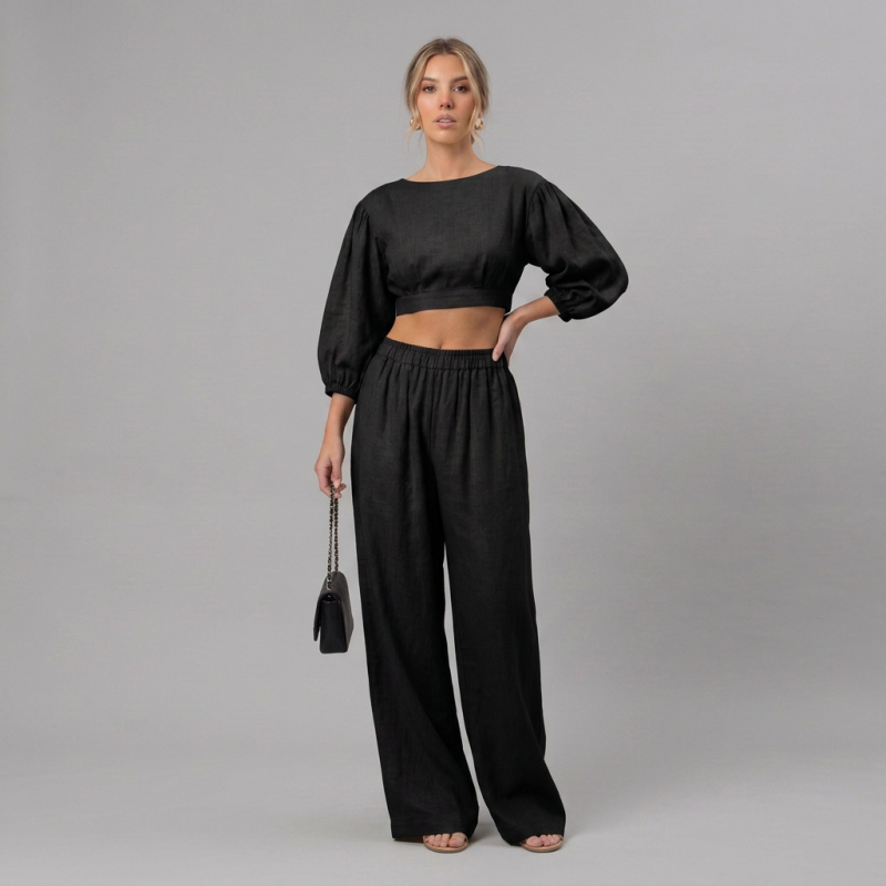 Stylish Crop Top Set
