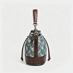 Drawstring Print Bucket Bag