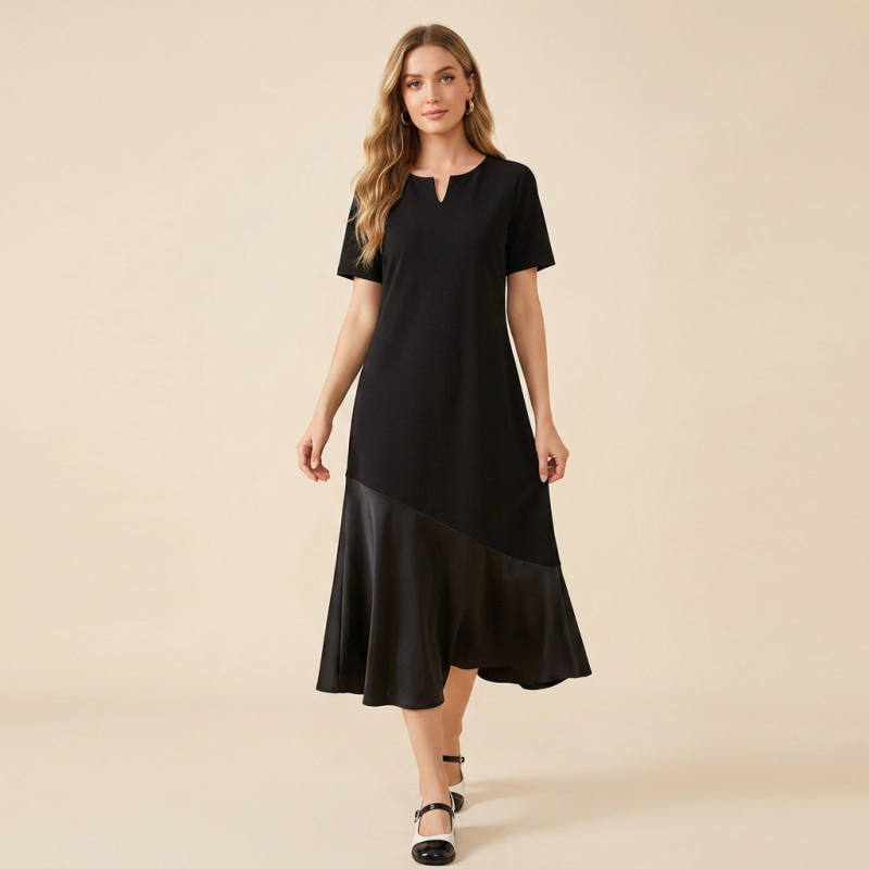 Loose-fitting Patchwork Dress