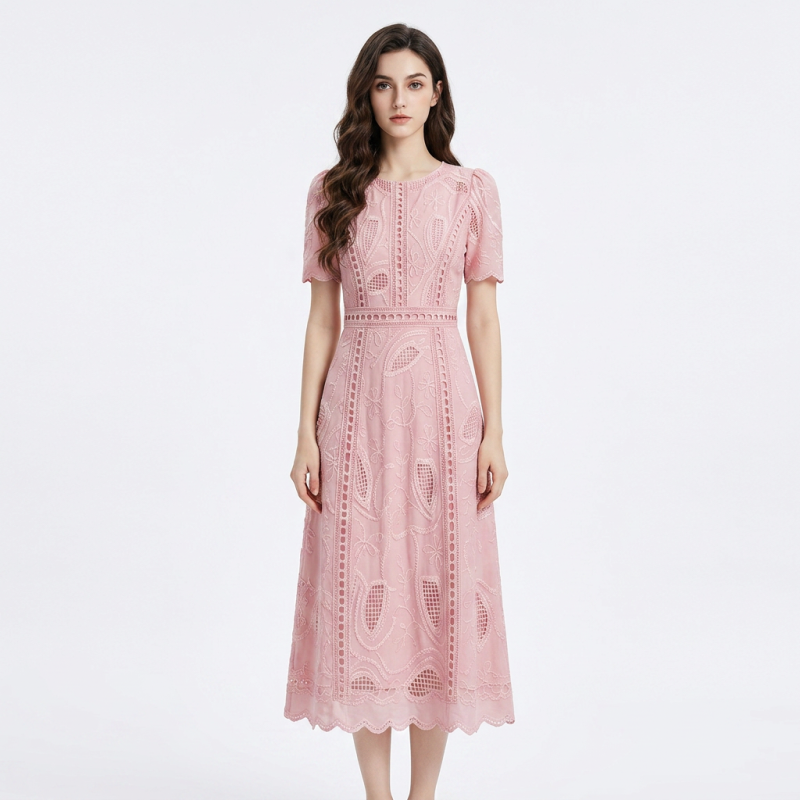 Elegant Embroidered A-line Dress