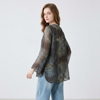 Tie-dye Gradient Sheer Shirt
