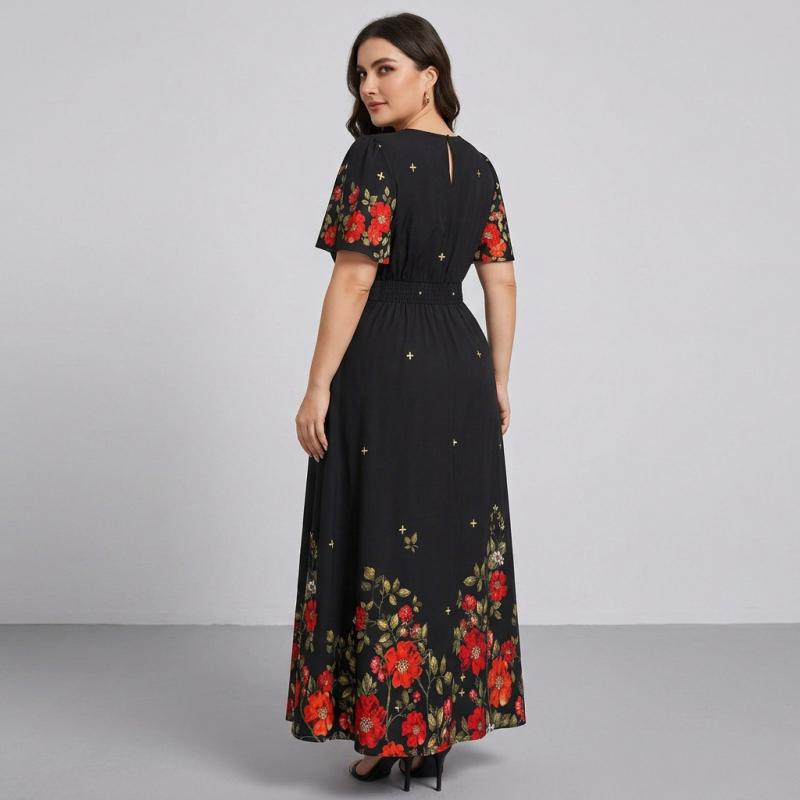 Printed Waist-cinching Dress