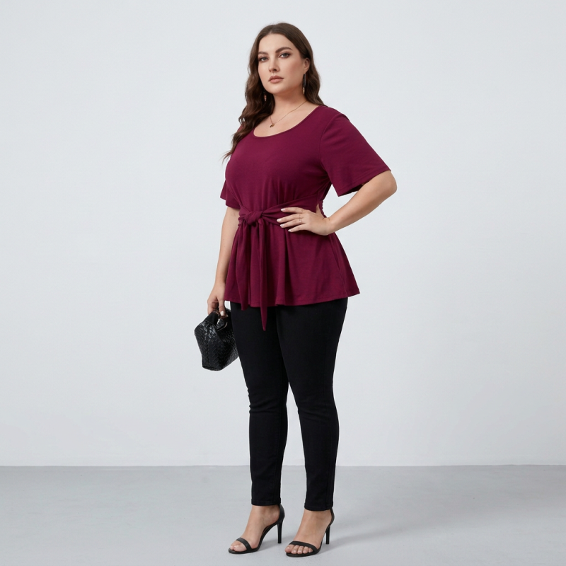 Plus-size Simple Short-sleeved Shirt