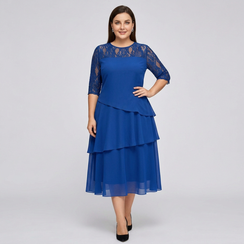 Three-quarter Sleeve Lace Dress