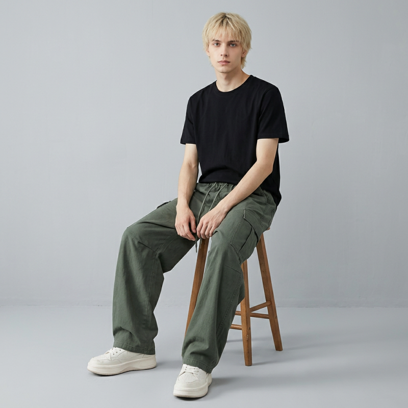 Loose-fitting Wide-leg Cargo Pants