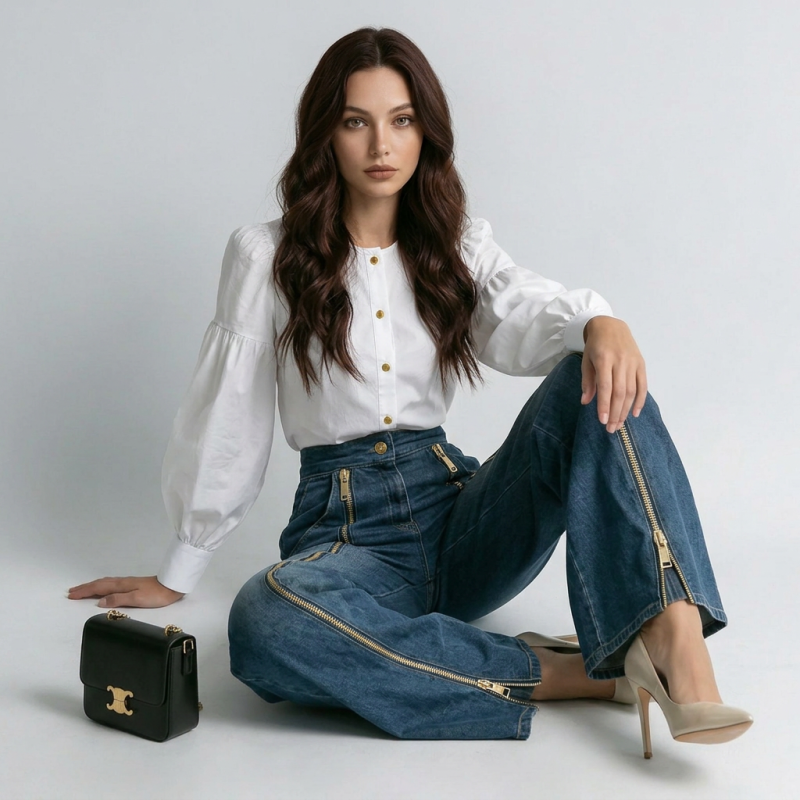 Wide-leg Jeans
