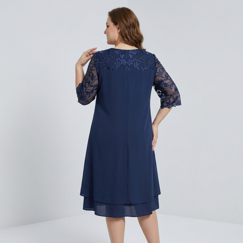 Casual Chiffon Patchwork Dress