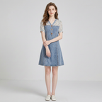 Faux Two-piece Denim Dress