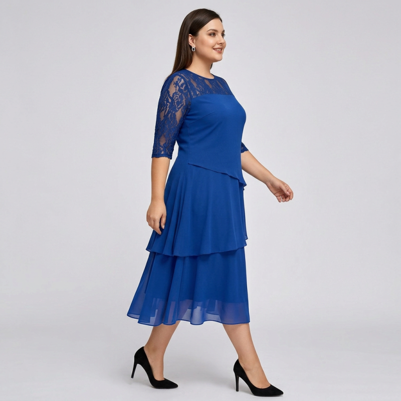 Three-quarter Sleeve Lace Dress