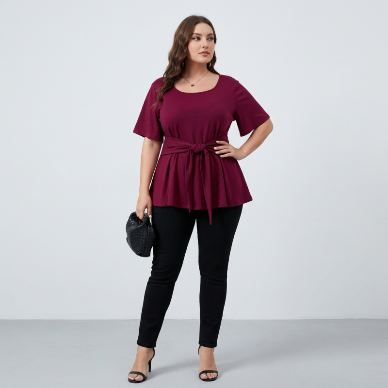 Plus-size Simple Short-sleeved Shirt
