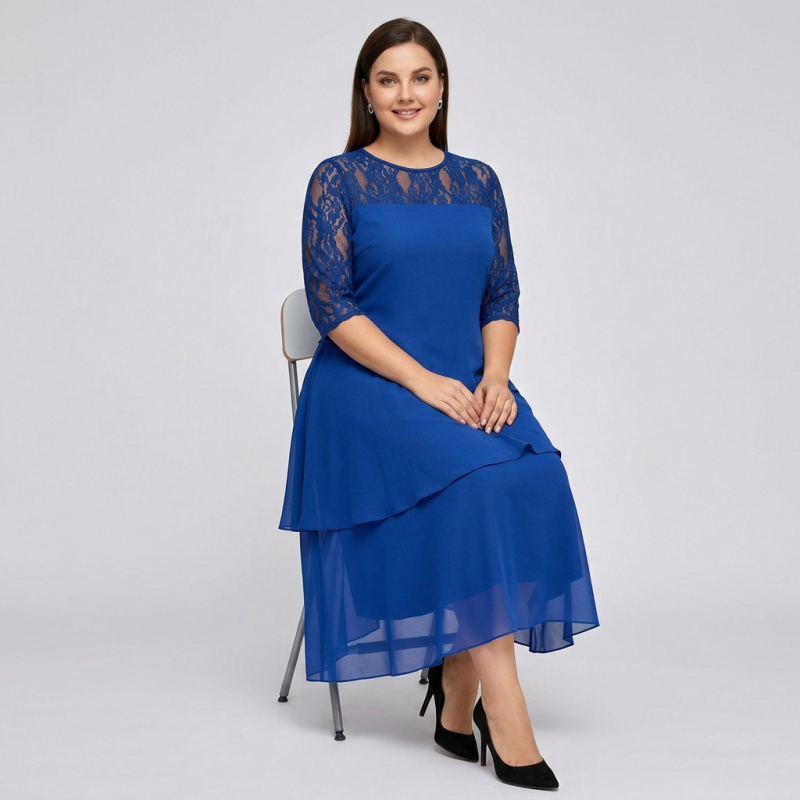 Three-quarter Sleeve Lace Dress