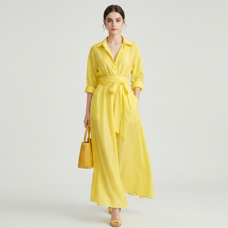 Elegant Fitted Shirt Dress