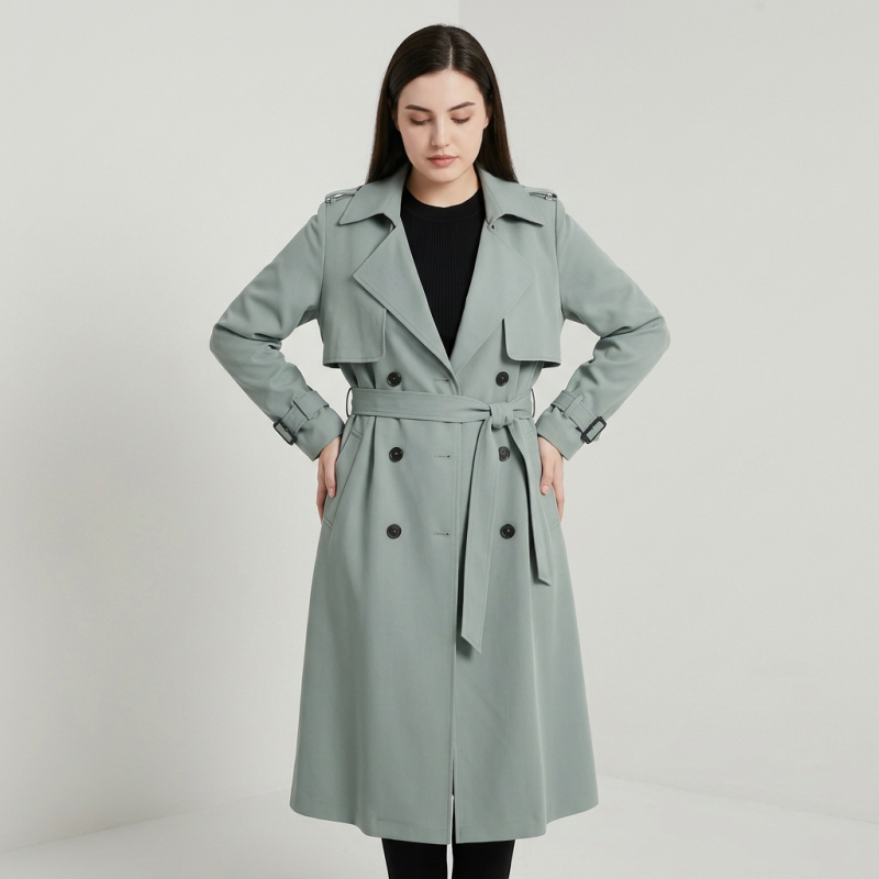 Korean Style Plus Size Trench Coat