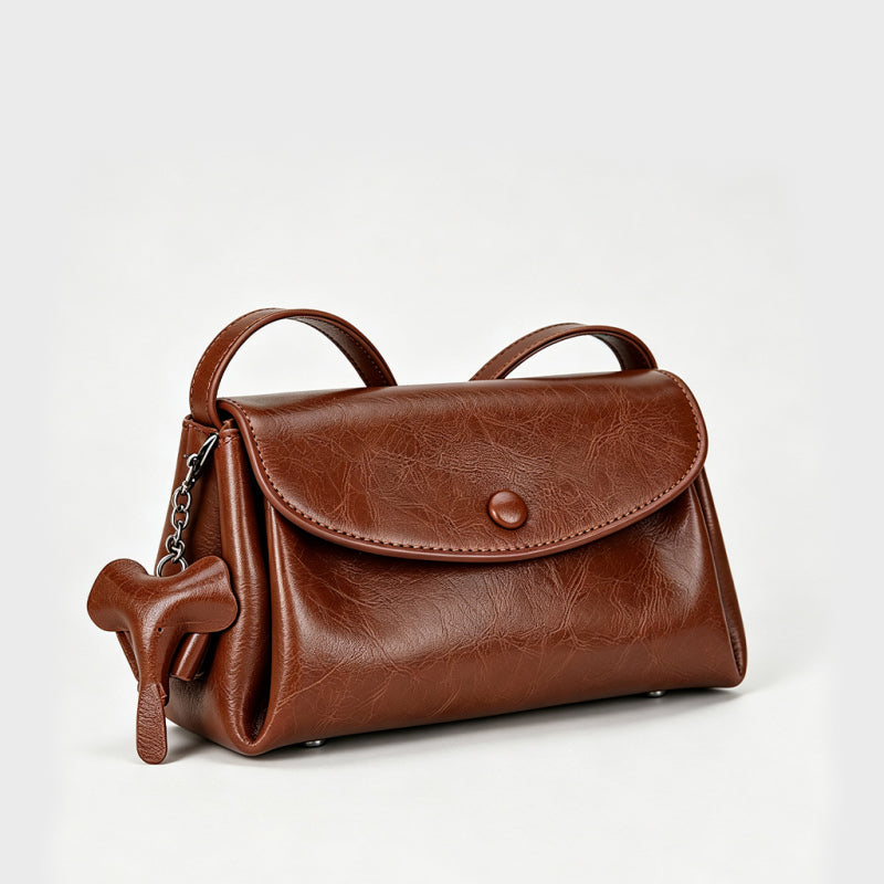 Oil-waxed Leather Crossbody Bag