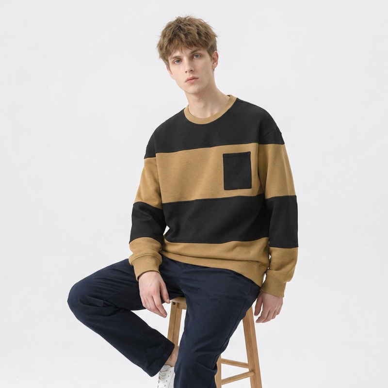 Men's Striped Loose Sweatshirt