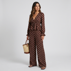 Elegant Polka Dot Print Two-piece Set