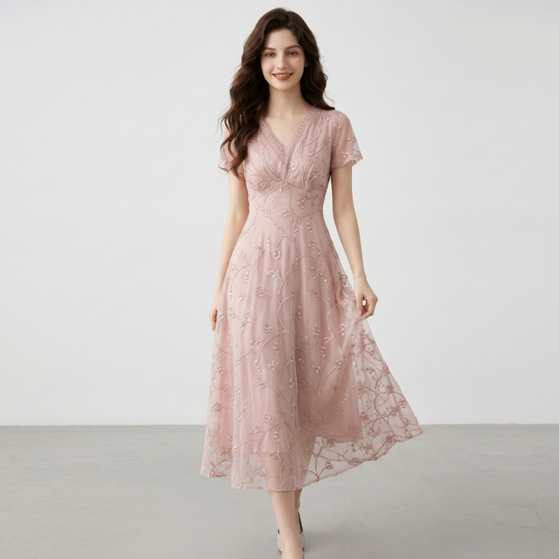 French-style Luxury Long Dress