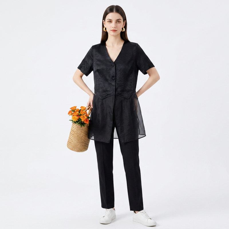 Mesh Patchwork Shirt