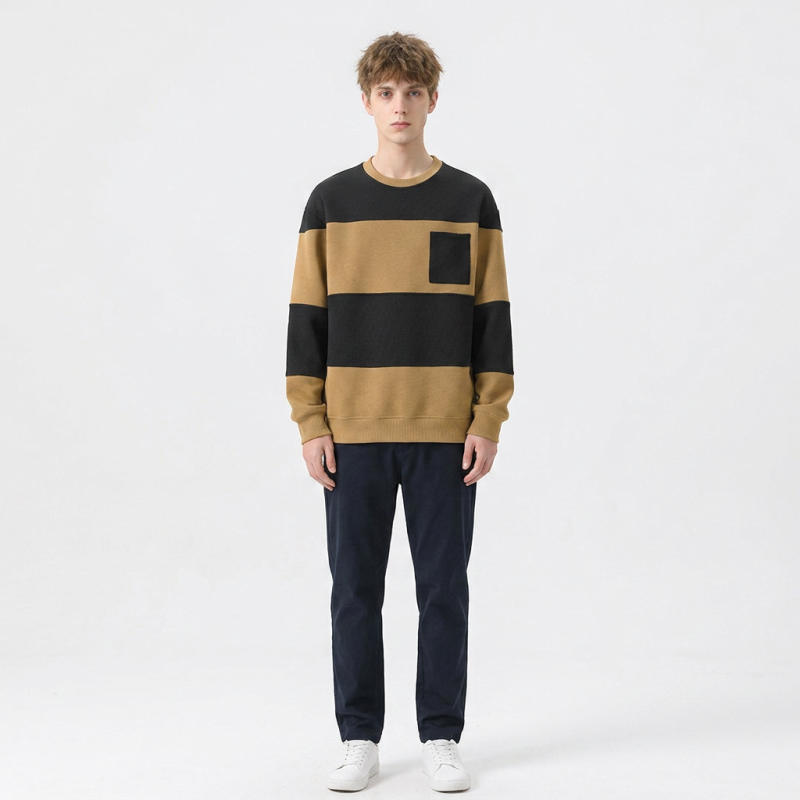 Men's Striped Loose Sweatshirt